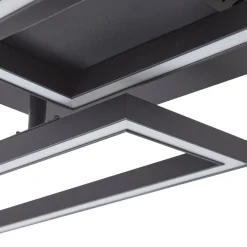 Lucande LED-loftslampe Tjado, 100 cm lang, sort, metal