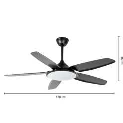 Lucande LED-loftventilator Divian, sort, DC, støjsvag, CCT