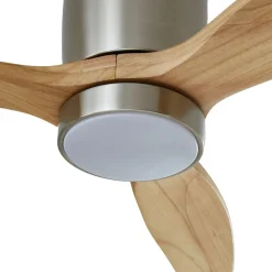 Lucande LED-loftventilator Faipari, nikkel, DC, lydsvag, 132 cm