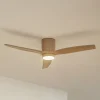 Lucande LED-loftventilator Sorin, beige, DC, støjsvag, IP44