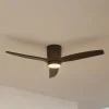 Lucande LED-loftventilator Sorin, sort, DC, støjsvag, IP44