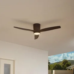 Lucande LED-loftventilator Sorin, sort, DC, støjsvag, IP44