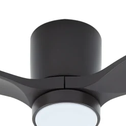Lucande LED-loftventilator Sorin, sort, DC, støjsvag, IP44