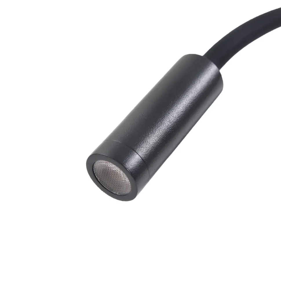 Lucande LED-læselampe Hetti, sort, metal, 14 cm høj