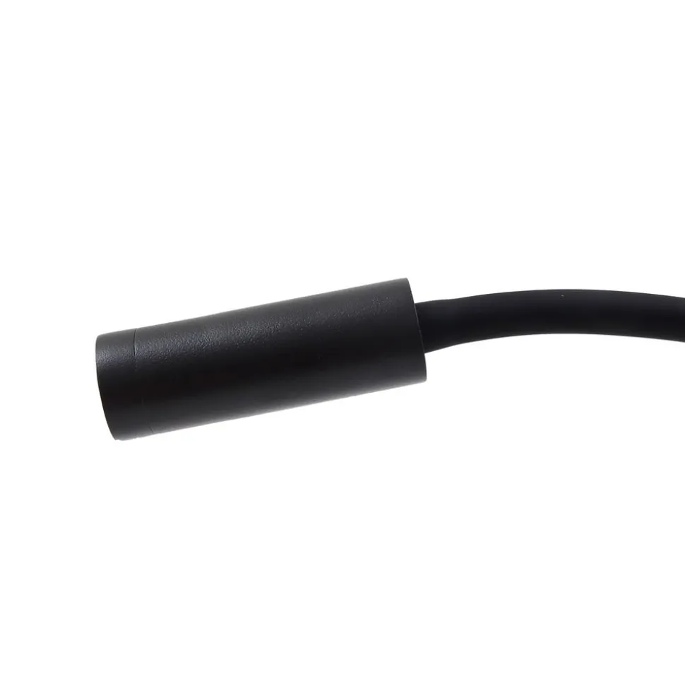 Lucande LED-læselampe Hetti, sort, metal, 14 cm høj