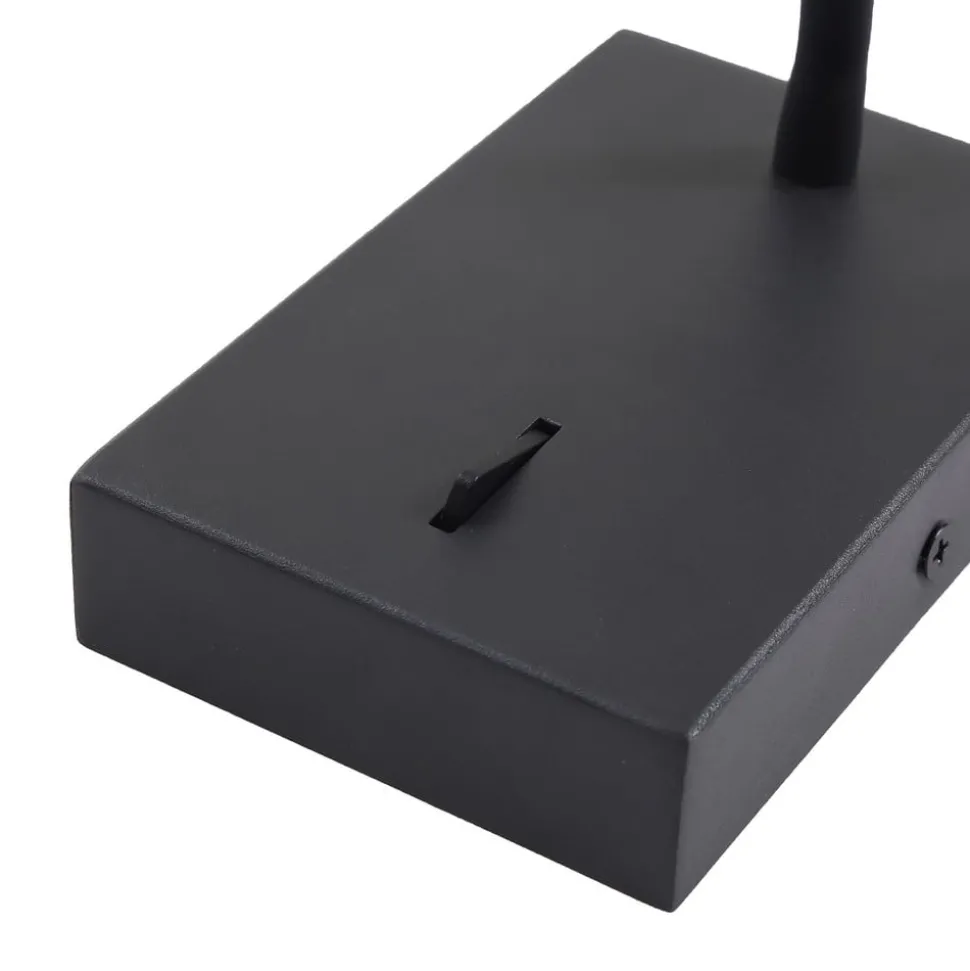 Lucande LED-læselampe Hetti, sort, metal, 14 cm høj