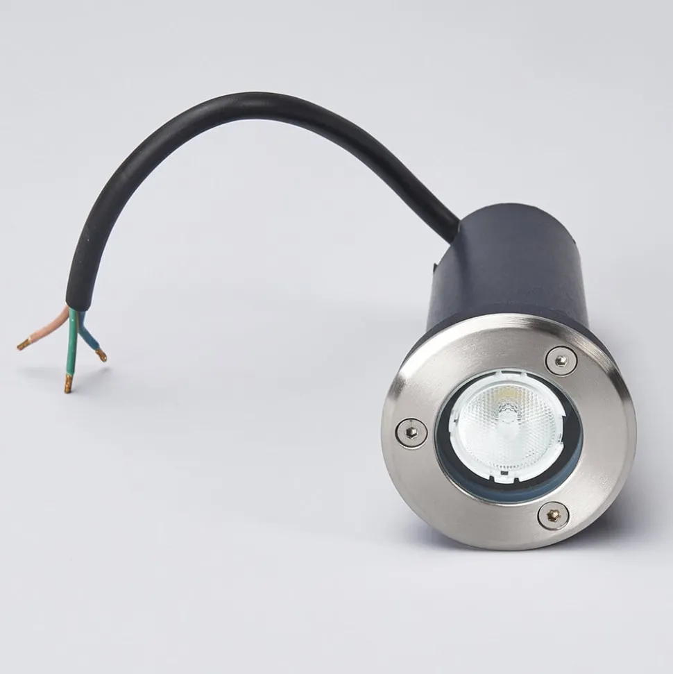 Lucande LED nedgravningslampe Kenan, Ø 7 cm, stål, IP67