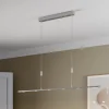Lucande LED-pendellampe Arnik, 140 cm, nikkelfarvet, dæmpbar