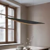 Lucande LED-pendellampe Clavit, sort, 140 cm, dæmpbar
