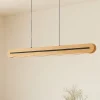 Lucande LED-pendellampe Darnor, træ, CCT, længde 100 cm