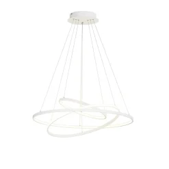 Lucande LED-pendellampe Ezana, hvid, metal, Ø 80 cm
