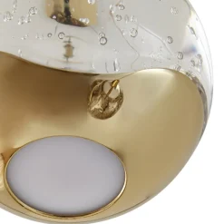 Lucande LED-pendellampe Hayley, Ø 25 cm, 3 lyskilder, guld, glas