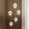 Lucande LED-pendellampe Hayley, Ø 30 cm, 5 lyskilder, krom, glas