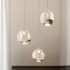 Lucande LED-pendellampe Hayley, Ø 25 cm, 3 lyskilder, krom, glas