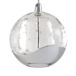 Lucande LED-pendellampe Hayley, Ø 25 cm, 3 lyskilder, krom, glas