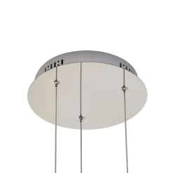 Lucande LED-pendellampe Hayley, Ø 25 cm, 3 lyskilder, krom, glas