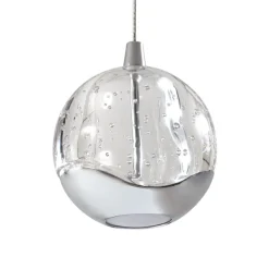 Lucande LED-pendellampe Hayley, 96 cm, 5 lyskilder, krom, glas