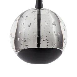 Lucande LED-pendellampe Hayley, sort, 3 lyskilder, glas