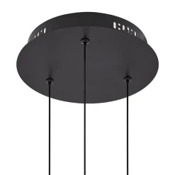 Lucande LED-pendellampe Hayley, sort, 3 lyskilder, glas
