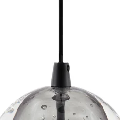 Lucande LED-pendellampe Hayley, sort, 3 lyskilder, glas