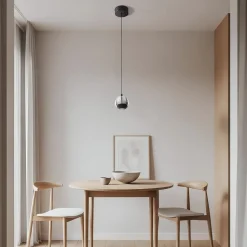 Lucande LED-pendellampe Hayley, sort, 1 lyskilde, glas