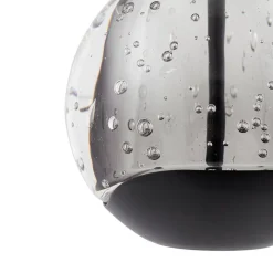 Lucande LED-pendellampe Hayley, sort, 1 lyskilde, glas