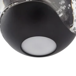 Lucande LED-pendellampe Hayley, sort, 1 lyskilde, glas