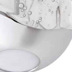 Lucande LED-pendellampe Hayley, Ø 9 cm, kromfarvet, glas