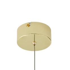 Lucande LED-pendellampe Hayley, Ø 9 cm, guldfarvet, glas
