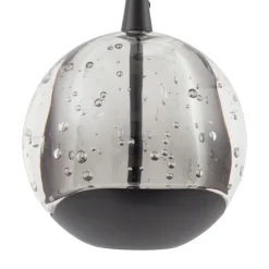 Lucande LED-pendellampe Hayley, sort, 5 lyskilder, aflang
