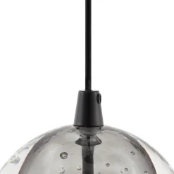 Lucande LED-pendellampe Hayley, sort, 5 lyskilder, aflang