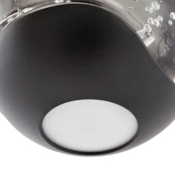Lucande LED-pendellampe Hayley, sort, 5 lyskilder, aflang