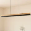 Lucande LED-pendellampe Holven, træ, CCT, længde 113 cm