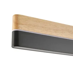 Lucande LED-pendellampe Holven, træ, CCT, længde 113 cm