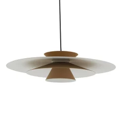 Lucande LED-pendellampe Livie, beige, aluminium, Ø 50 cm