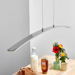 Lucande LED-pendellampe Lorian, 99 cm, krom, metal