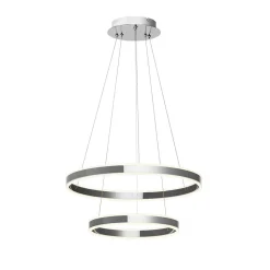 Lucande LED-pendellampe Lyani, 60 cm, 2 lyskilder, krom, dæmpbar