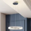 Lucande LED-pendellampe Lyani, Ø 50 cm, krom, dæmpbar