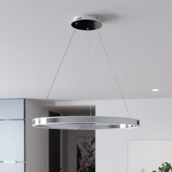 Lucande LED-pendellampe Lyani, 80 cm, krom, dæmpbar