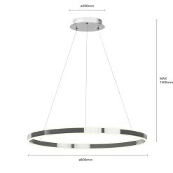 Lucande LED-pendellampe Lyani, 80 cm, krom, dæmpbar
