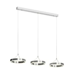 Lucande LED-pendellampe Lyani, 115 cm, 3 lyskilder, krom, dæmpbar