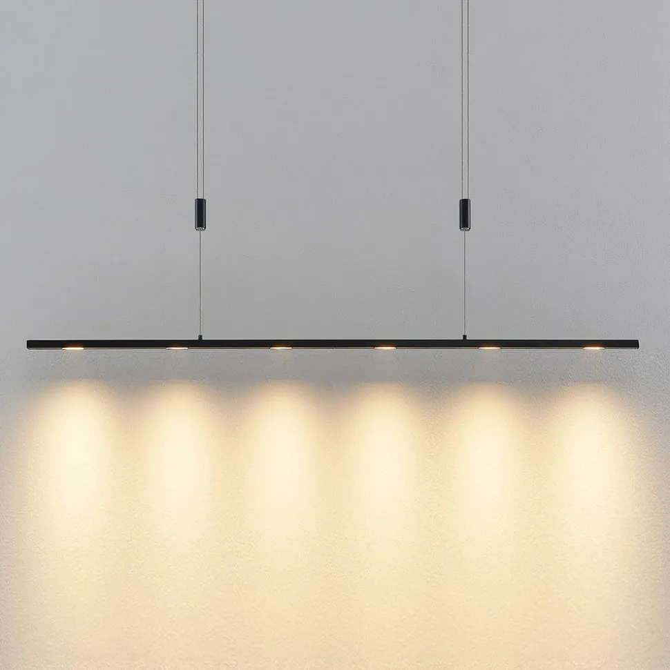 Lucande LED-pendellampe Stakato, 120 cm, 6 lyskilder, dæmpbar