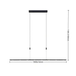 Lucande LED-pendellampe Stakato, 180 cm, 8 lyskilder, dæmpbar