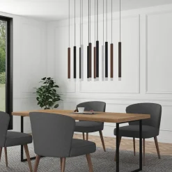 Lucande LED-pendellampe Stoika, 80 cm, 16-lys, kantet