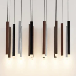 Lucande LED-pendellampe Stoika, 80 cm, 16-lys, kantet