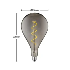 Lucande LED-pære E27 A160 4W 1.800K dæmpbar røgfarvet
