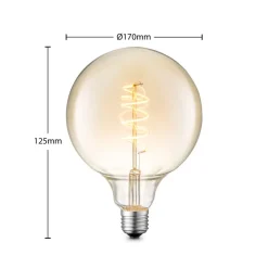 Lucande LED-pære E27 G125 4W 2.700K dæmpbar ravfarvet