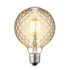 Lucande LED-pære E27 G95 4 W 2.700 K dæmp, ravgul