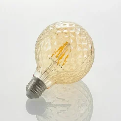 Lucande LED-pære E27 G95 4 W 2.700 K dæmp, ravgul
