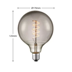 Lucande LED-pære E27 G125 4 W smoke 1.800 K dæmpbar